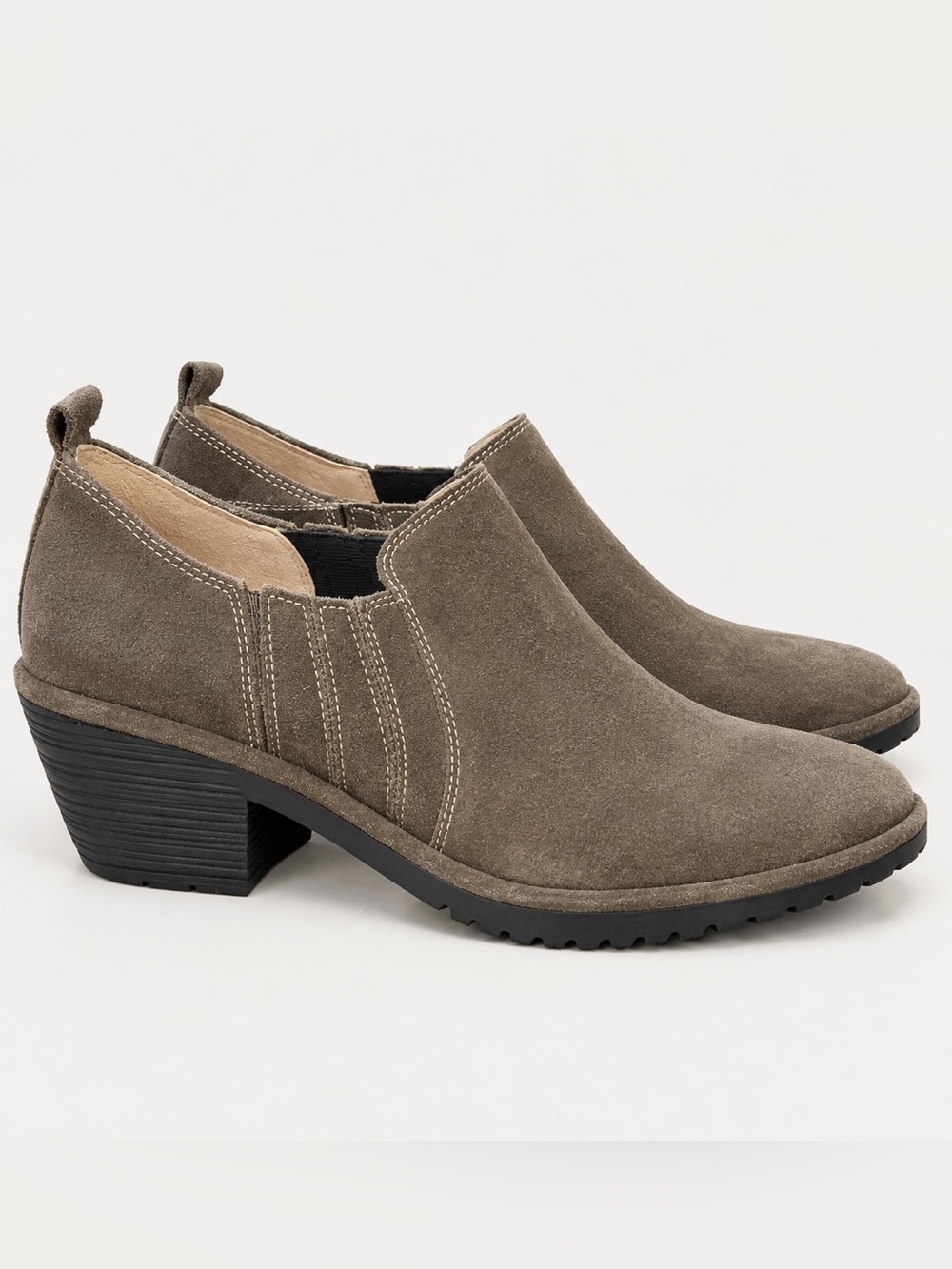 Fly London 7 Suede Western Ankle Bootie Low Heel Fall Chunky Comfy Boho Cowgirl